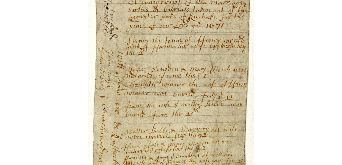 Joane Bibb Burial Record 1671