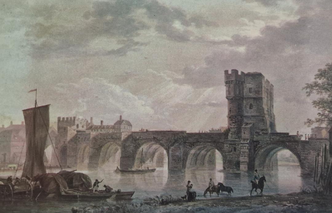 The Old Welsh Bridge at Shrewsbury, by Paul Sandby, c 1778